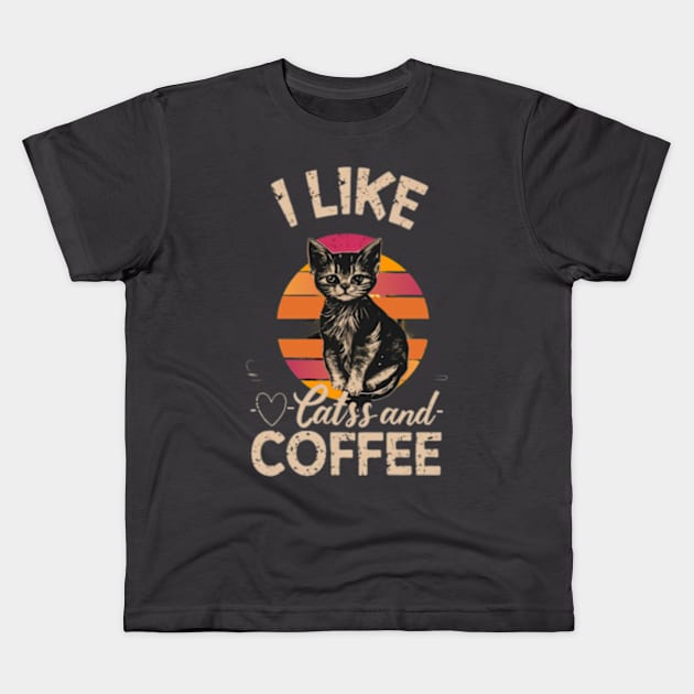 I like cats and coffee Kids T-Shirt by TshirtMA